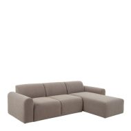 2 Seater + Longue Sofa in Basel Light Grey - Image 3