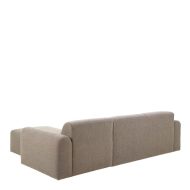 2 Seater + Longue Sofa in Basel Light Grey - Image 2