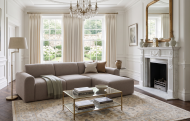 2 Seater + Longue Sofa in Basel Light Grey