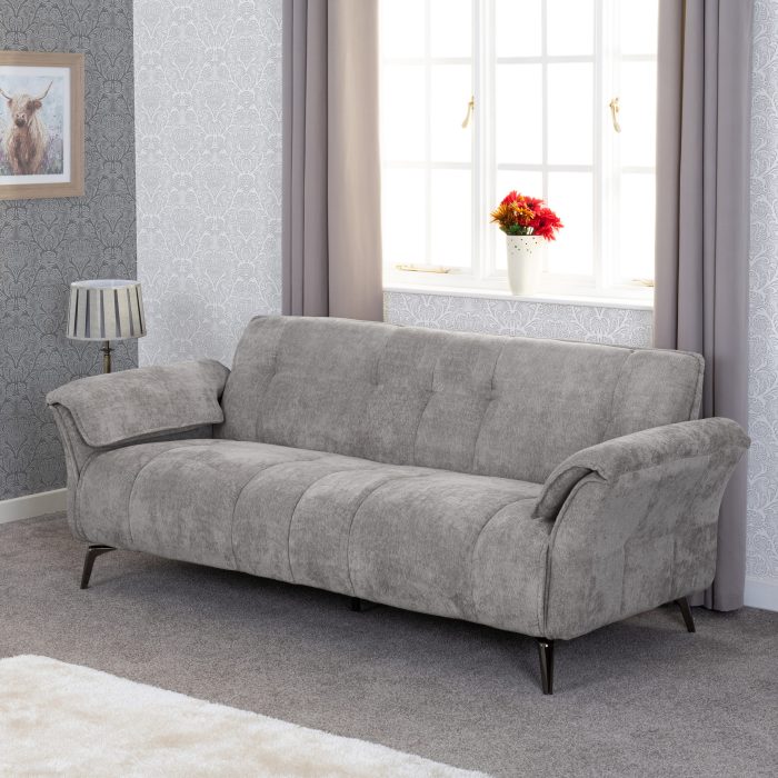 Amalfi 3 Seater Sofa Grey Fabric - Image 3