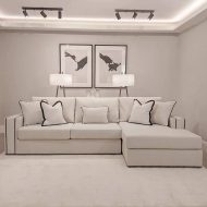 Canvas Corner Luxury Sofa Cat eye Beeding - Image 3