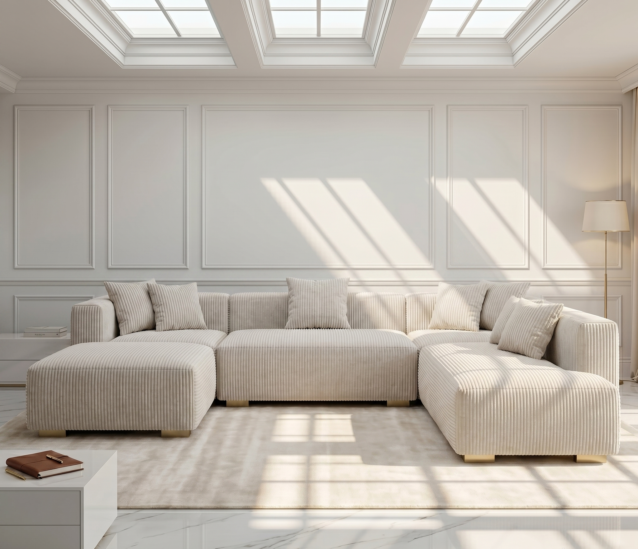 lutus Lotus Modular 3 Seater sofa with footstool - Image 1